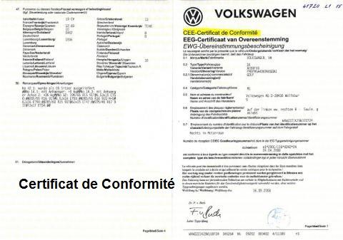 Certificat de Conformite