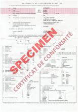 Certificat de Conformité Citroën