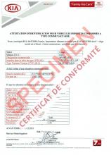 Certificat de conformité Kia