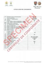 Certificat de conformité Rover 