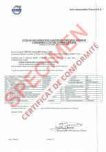 Certificat de conformité Volvo